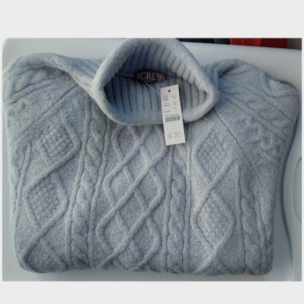 J. Crew Cable-knit rollneck sweater